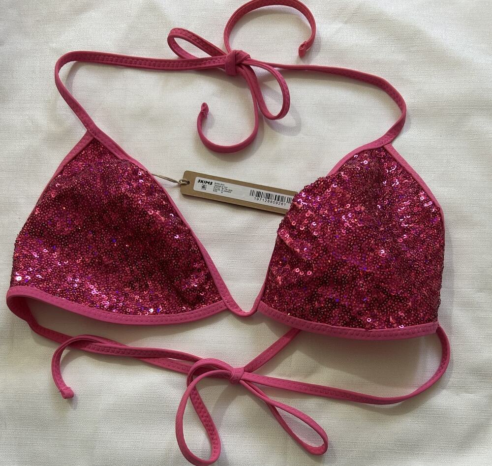 Skims NWT Bikini Bar Triangle Top Flamingo Size Medium